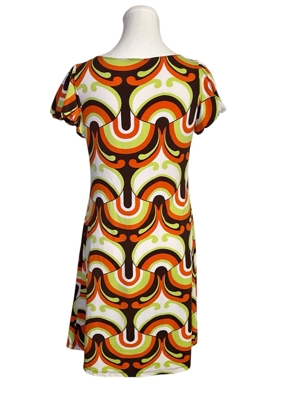 Forever Retro 70s Geometric
Psychedelic Print Mini Dress Mod Shift - Picture 2 of 14